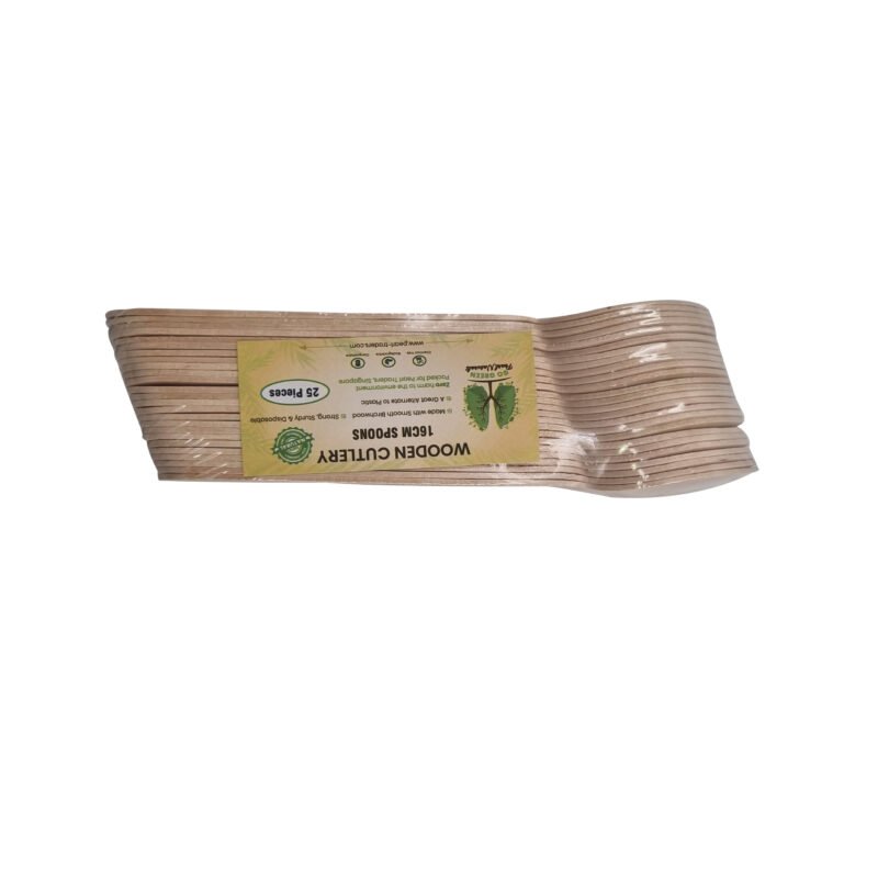 Disposable Wooden Cutlery Spoon 16cm Pack of 25 | Eco-Friendly Plates | Pearl Naturals