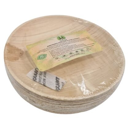 Disposable Palm Leaf Plate 6" Round Pack of 25 | Eco-Friendly Plates | Pearl Naturals