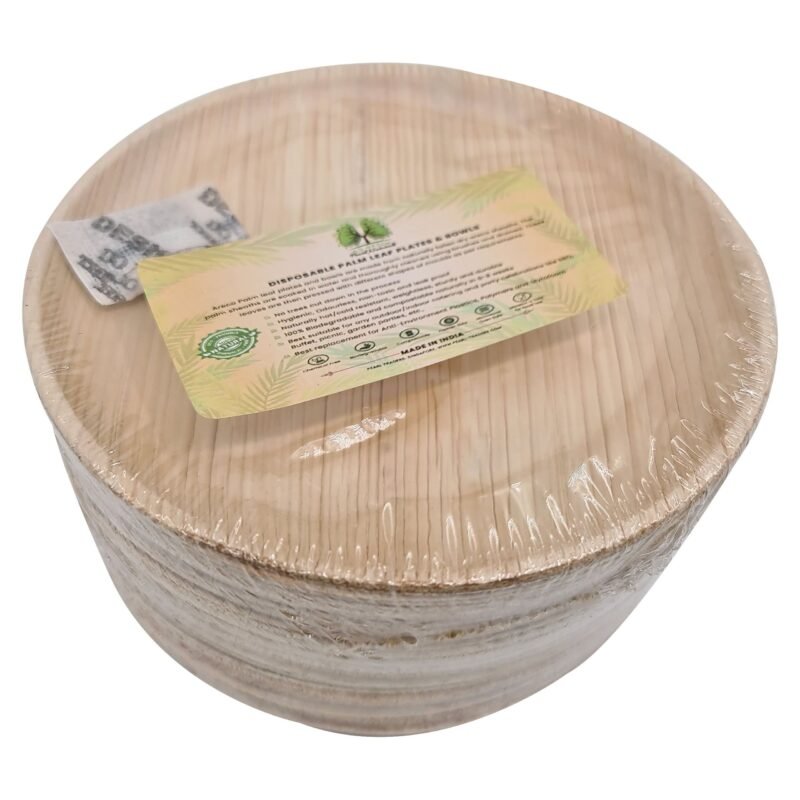 Disposable Palm Leaf Plate 6" Round Pack of 25 | Eco-Friendly Plates | Pearl Naturals - Image 2