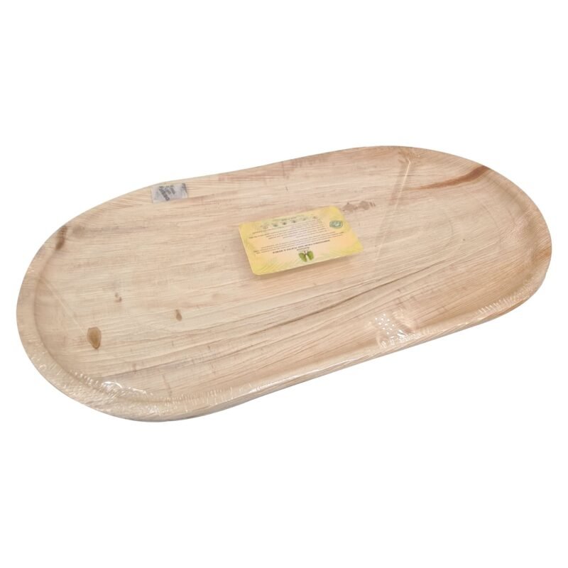 Disposable Palm Leaf Serving Tray  22"x12" Large Pack of 10 | Eco-Friendly Plates | Pearl Naturals - Image 3