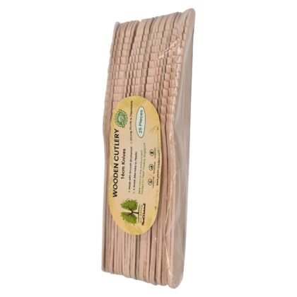 Disposable Wooden Cutlery Knife 16cm Pack of 25 | Eco-Friendly Cutleries | Pearl Naturals