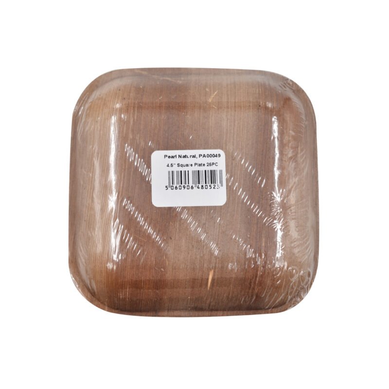 Disposable Palm Leaf Plates  4.5" Square Plate Pack of 25 | Eco-Friendly Plates | Pearl Naturals - Image 2