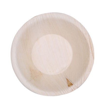 Disposable Palm Leaf Small Bowl 7" Round | Shelf Ready Trays (SRT) Wholesale Box | Eco-Friendly Plates | Pearl Naturals
