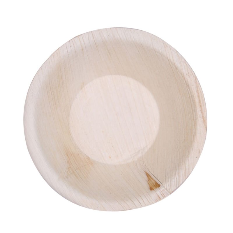 Disposable Palm Leaf Small Bowl 7" Round | Shelf Ready Trays (SRT) Wholesale Box | Eco-Friendly Plates | Pearl Naturals