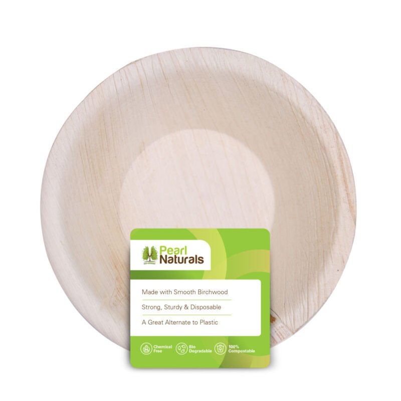 Disposable Palm Leaf Small Bowl 7" Round | Shelf Ready Trays (SRT) Wholesale Box | Eco-Friendly Plates | Pearl Naturals - Image 2