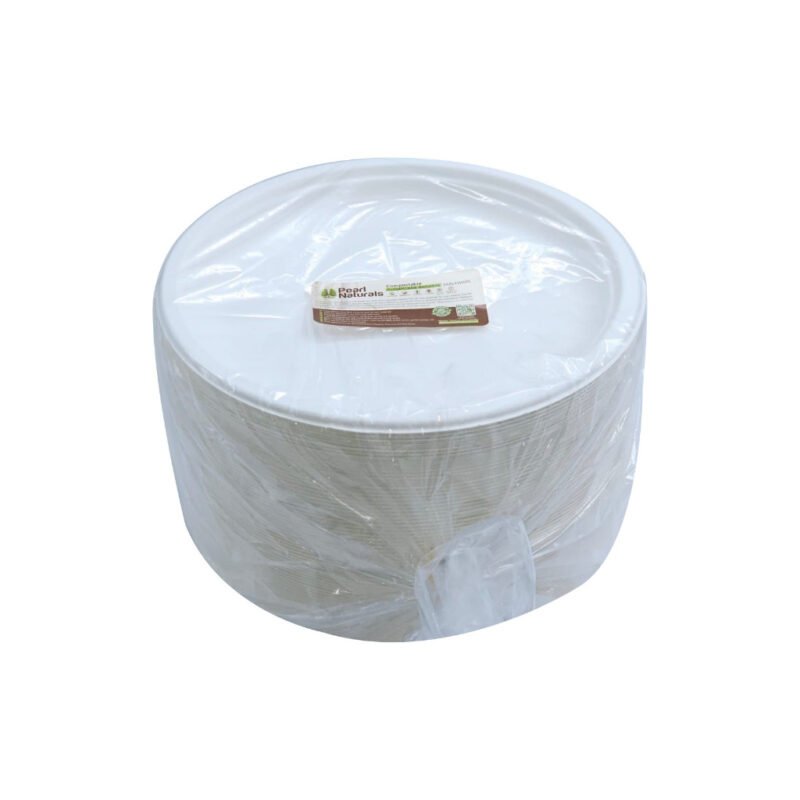 Disposable Sugarcane Bagasse  10" Round Plate Pack of 25 / Wholesale 125pcs | Pearl Naturals - Image 7