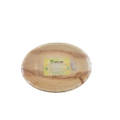 Disposable Palm Leaf Bowl 12"x9" Oval Tub Pack of 25 | Eco-Friendly Plates | Pearl Naturals