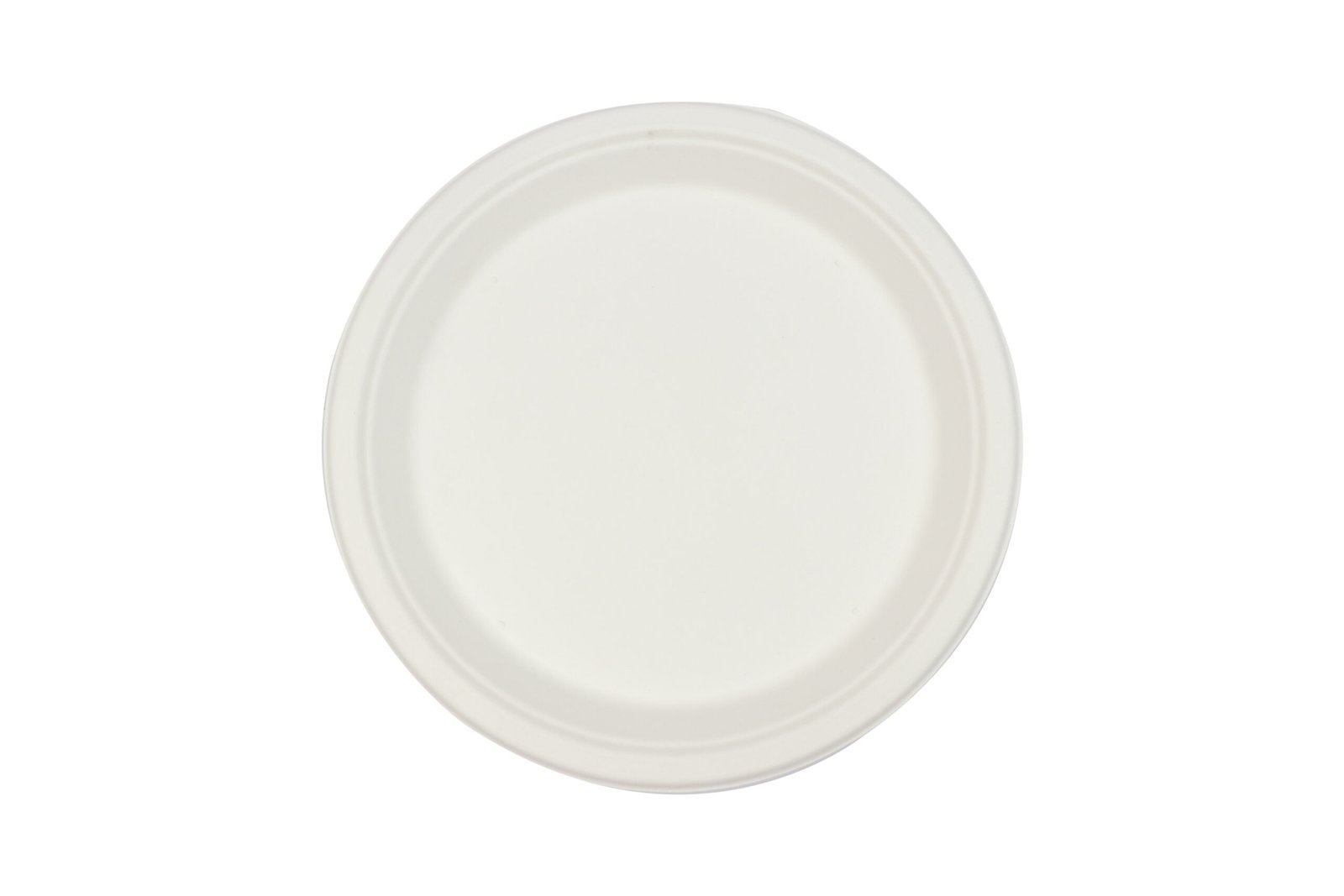 Disposable Sugarcane Pulp White Bagasse 10" Round Plate 25PCS | Pearl Naturals - Image 2