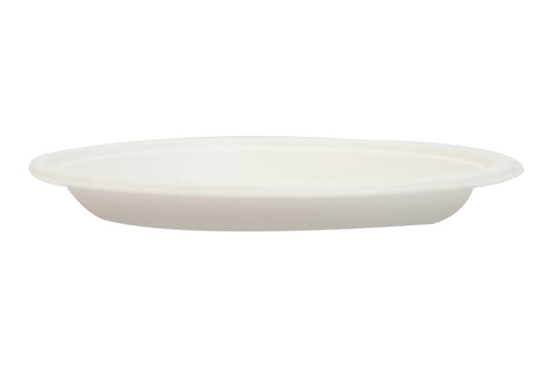 Disposable Sugarcane Pulp White Bagasse 7" Round Plate 25PCS | Pearl Naturals - Image 4