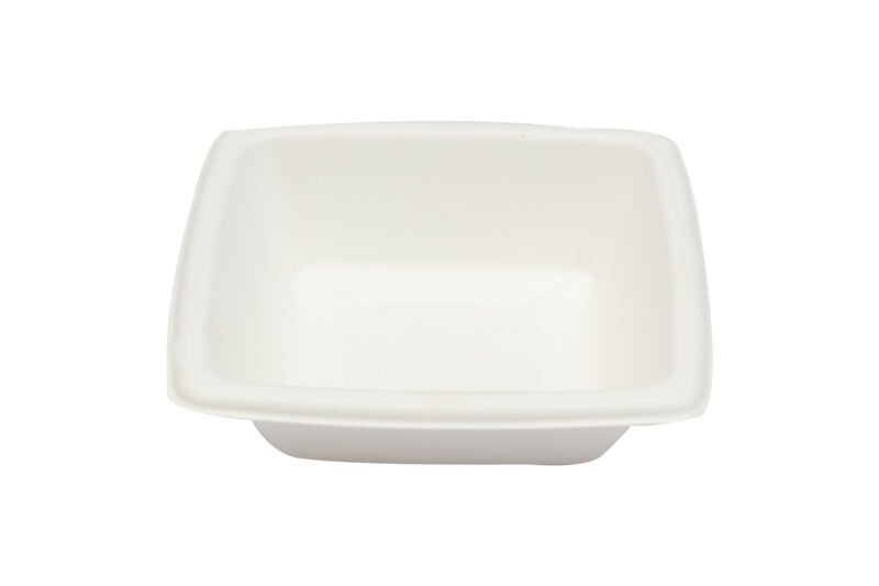 Disposable Sugarcane White Bagasse 120mL Square Bowl Pack of 25 | Pearl Naturals - Image 2