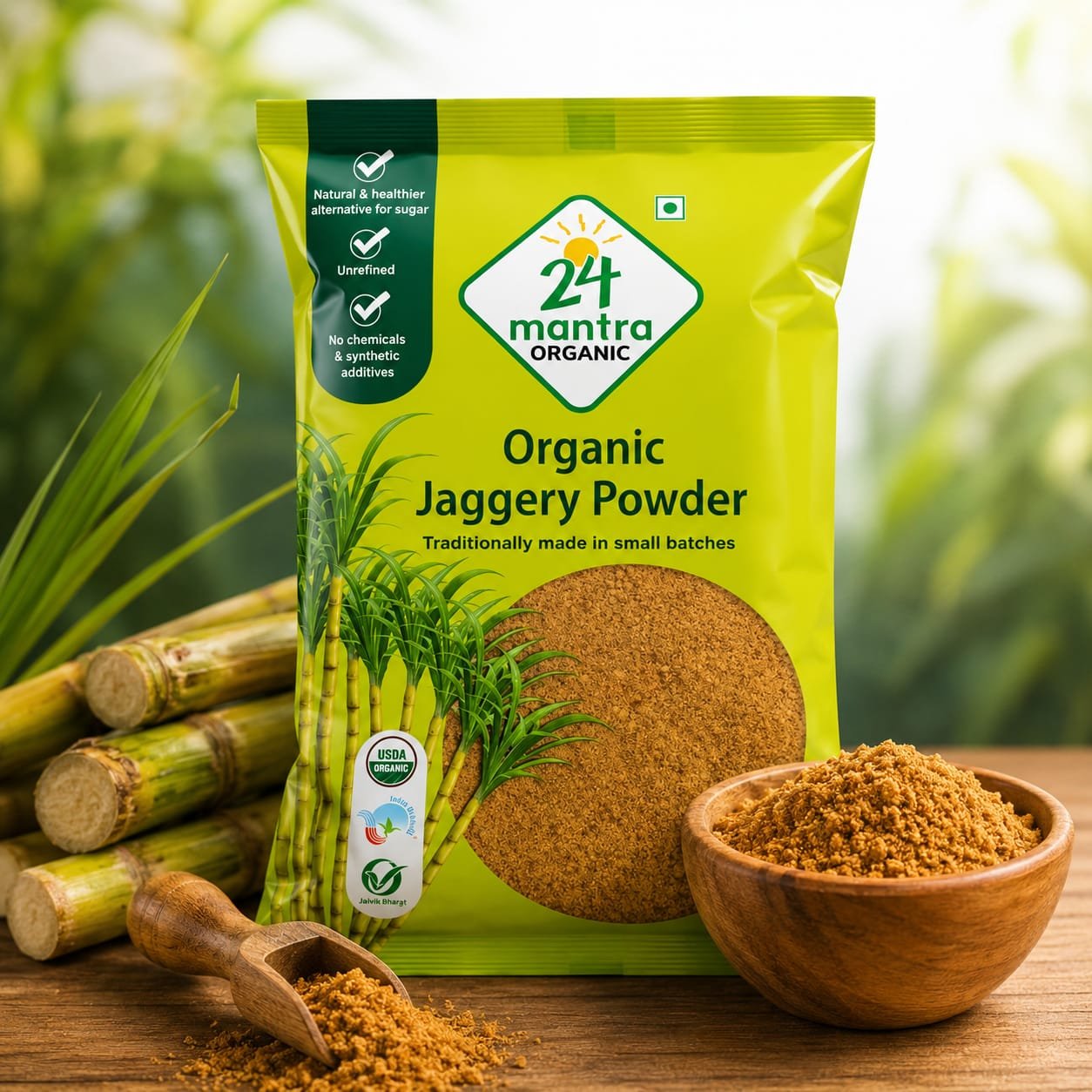 24 Mantra Organic Jaggery Powder, 500g