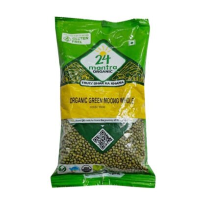 24 Mantra Organic Unpolished Green Moong Whole/Hari Moong/Pesara Pappu- 500g | 100% Organic | Chemical Free & Pesticides