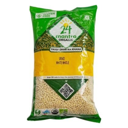 24 Mantra Organic Unpolished Urad Dal White Whole / Minapa Pappu - 500gms | Pack of 1 | 100% Organic