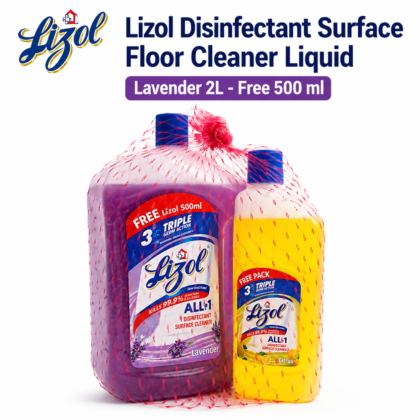 Lizol Disinfectant Surface & Floor Cleaner Liquid – Lavender, 2L + Free 500ml | Home Hygiene Cleaner