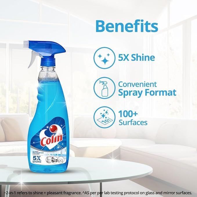 Colin Glass & Surface Multisurface Cleaner Spray, Regular, 500ml | Glass, Mirror & Surface Cleaner - Image 2
