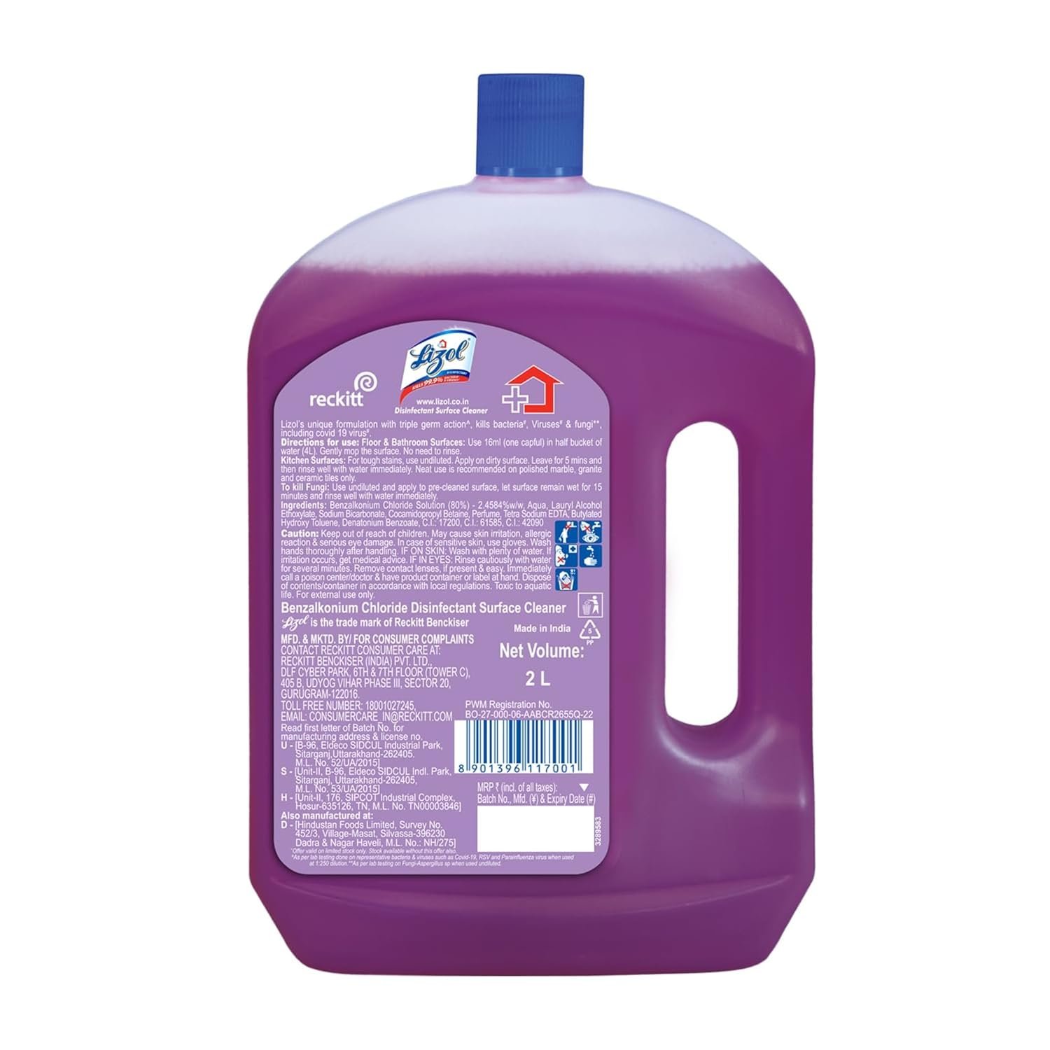 Lizol Disinfectant Surface & Floor Cleaner Liquid – Lavender, 2L + Free 500ml | Home Hygiene Cleaner - Image 4