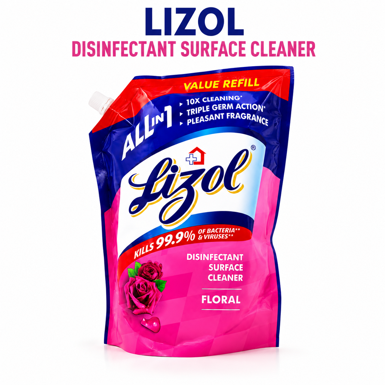 Lizol All In One Disinfectant Surface Cleaner Liquid - Floral, 1.8 L Refill Pack - Image 4