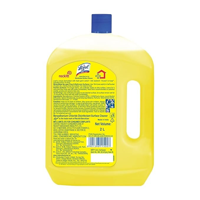 Lizol Disinfectant Surface & Floor Cleaner Liquid – Citrus Fresh, 2L | Home Hygiene & Cleaning - Image 5