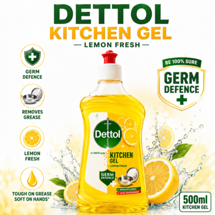 Dettol Kitchen Dish & Slab Gel | Multipurpose Kitchen, Dish & Surface Cleaner