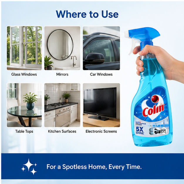 Colin Glass & Surface Multisurface Cleaner Spray, Regular, 500ml | Glass, Mirror & Surface Cleaner - Image 4