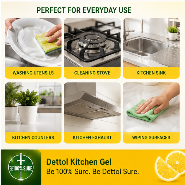 Dettol Kitchen Dish & Slab Gel | Multipurpose Kitchen, Dish & Surface Cleaner - Image 2