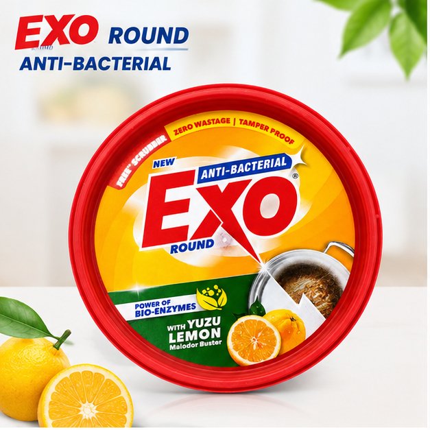 Exo Anti-Bacterial Round Dishwash Bar, 250g | Powerful Utensil & Dish Cleaner - Image 2